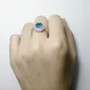 Pierłdy ślubne Piękny niebieski pierścionek cyrkonu dla kobiet mikro inkrustiony