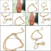 Bracelets porte-bonheur Unique Anchor Finger Ring Slave Hand Harness Infinity Bracelet Drop Delivery 2021 Sexyhanz Dh8R2