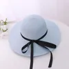 Wide Brim Hats Summer Straw Hat Women Big Beach Sun Foldable Block UV Protection Panama Bone BowWide