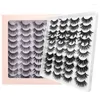 Faux Cils 20 Paires Faux Cils Épais Long Multicouche Dramatique 3D Faux Mink Eye Extension Naturel FluffyFalse Harv22