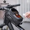 Rockbros rower wodoodporny ekran dotykowy rowerowy górna przednia rurka rama torba drogi 6.5 Akcesoria rowerowe z telefonem 220728
