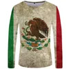 Men039s Tshirts Mexico Long Sleeve T Shirt Men National Flag Flag Fande Koszule Zwierzę Hip Hop Eagle 3D Printed Tshirt Męskie odzież6343829