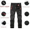 Mens Pants Winter Fleece Warm Oversized Outdoor Hiking Camping Sports Trousers Casual Soft Waterproof Cargo Pants Plus Size 220704