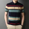 Men's Polo Shirts Brand Quality 95% Cotton Embroidery Golf Shirt Male Business Fashion Stripes Tops Summer Short Sleeve Clothing 220504