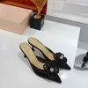 2022 primavera e l'estate film in PVC fiore di strass punta Baotou tacchi alti sexy indossando pantofole stile fata scarpe da donna