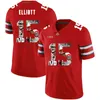 Ceomitness Ohio State Buckeyes＃Ezekiel Elliott J.T.バレットジェロームベイカージョーイボサカレッジフットボールステッチジャージーホワイトブラックレッド