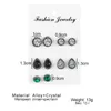 Stud Boho Vintage Orecchini in lega di colore argento per donna Classic Heart Cross Round Crystal Boucle D'oreille FemmeStud