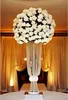 60cm-100cm Tall Acrylic Crystal Flower Vase Rack Candlestick gold sliver Wedding Table Centerpiece Event Road Lead Candle Stands