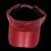 Visiere Plain Sun Visor Hüte für Sommer Pu-Leder Womens Cap Golf Laufen Wandern Gelb Blau Schwarz Rot Lt BrownVisors278E