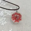 Anhänger Halsketten Handgemachte Getrocknete Blume Halskette Schmuck Für Frauen Mode Glas Ball Weibliche Pullover Kette Student Süße HalsketteAnhänger