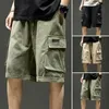 Men's Shorts Summer Cool Casual Knee Length Deep Crotch Elastic Waist Cargo Men Teenager ClothesMen's
