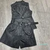 Kvinnor PD Nylon Vests Shorts Summer Sleeveless Tracksuits Två stycken Ställ ut utomhusgator Style Girls Vest Shorts kläder