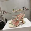 Amina Muaddi Designer Heels Sliders Hochwertige neue Damen-Sandalen, klassische Hausschuhe, Lederfarbe, sexy Party, Büro, Hochzeitskleid, Reisen, Outdoor, Hitze-Sandale