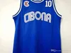 XFLSP Cibona Zagreb College Drazen Petrovic Jersey 10 Mannen Team Kleur Blauw Universiteit Petrovic Basketball Jersey Uniform Ademende goede kwaliteit