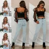 Dames badmode vrouwen chiffon doorzichtige kant van kanten top mode t shirt mesh club blouse sexy zomer transparante gewas bikini cover upwomen