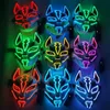 LED Halloween Party Mask Light Up Lumineux Rougeoyant Japonais Anime Demon Slayer Cosplay Masques AC