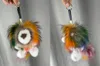 Schlüsselanhänger Nerz Wolle Simba Löwe Tasche Anhänger Echtpelz Puppe Luxus Schlüsselbund Schlüssel Schnalle Ketten Emel22