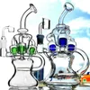 hookahs Heady Black Rockets Glass Bong Unique Bubbler Helix Bongs Tall Coil Water Pipe Straight Tube Recycler Dab Rig