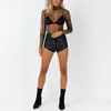 Summer Sexy Lace Mesh Sheer T Shirt Women Transparent Tops Turtleneck Se genom Cover Up Summer Female Tshirt 220526