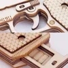 M1911 Pistol Toy Rubber Band Gun 3D Trä Mekanisk pistol Model Kit Assembly Building Puzzle Födelsedagspresenter för barn Teen 220715