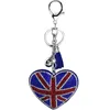 2022 Creative British and American Flag Pattern Key Rings with Filled Rhinestone Fashion Bag Pendant Ladies Luggage Car Accessories GCA12987