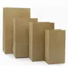 Kraft Paper Bag Packaging Cookie Sandwich Bread Dried Foods Snack Takeout Food Oil-proof Packaging Bags Party Gifts YF0013