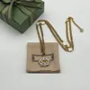 Collana con pendente in strass di lusso Collane con doppia lettera di diamanti lucidi Gioielli hip-hop per regalo uomo donna