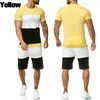 Männer Set Kurzarm T-shirt Shorts Farblich Passenden Trainingsanzug Outdoor Sport Casual Benutzerdefinierte Text Bild Druck Plus Größe M-6XL 220615