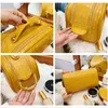 2 Pieces Travel Simple Fashion Cosmetic Case Women's Double Zipper Organizer Cosmetic Bags Tone Pattern Hand Wash Box Makeup Bag 220613