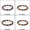 Arts et artisanat 8mm mat tigres yeux perles de pierre hématite lave brin bracelets pour femmes hommes yoga bouddha énergie juif sports2010 dhkns