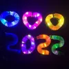 LED -flash popper buizen sensorisch speelgoed voor volwassen fidget stress verlicht speelgoed Kid Autism Anti Stress Plastic Belllows Kinderen knijpen speelgoed