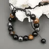 Fili di perline Perdita di peso Ematite Occhio di tigre Braccialetti di perline Bracciale fatto a mano Dimagrante Donna Gioielli per il bilancio energetico Pietra naturale Lars22