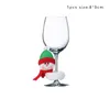 Natale Bicchiere da vino Anelli Decor Pupazzo di neve Elk Babbo Natale Ornamenti Anno Decorazioni natalizie per la casa Tavolo Forniture per bar 220815