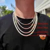 3mm 4mm 5mm 6mm Hip Hop Tennis Chains Jewelry Mens Diamond Halsband 18K Real Gold /White Gold Plated Bling Graduated