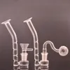 Adaptateur d'embout de narguilé en verre à joint femelle de 14 mm avec trou concave J-narguilé brûleur à huile d'eau bong pipe à fumer avec bol à tabac