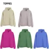 Toppies Autumn Winter women fashion long sleeve Fleece Hooded Sweatshirts warm pants Solid color Sportswear 220804