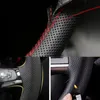 Housses de volant en cuir cousu à la main pour Sonata moderne NFC NF accessoires d'intérieur de voiture en Fiber de carbone suédé de haute qualité