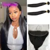 Yirubeauty – mèches de cheveux naturels péruviens, avec Lace Frontal HD 13x4, lisses, partie libre, Double trame, 3 pièces