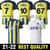 21 22 Fenerbahce Fußball-T-Shirt 2021 2022 Camisetas De Home Mesut Ozan Tufan Perotti Samatta Camiseta Fußballuniform