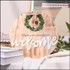 Novelty Items Home Decor Garden Wood Hanging Wreath Diameter 30Cm Outdoor Party Wooden Restaurant Round Crafts Rustic Welcome Sign Drop De