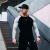 Mens Long Sleeve T Shirts Spring Summer Slim Shirts Male Tops Leisure Bodybuilding Long Sleeve Personality Tees G220512