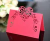 Wedding Invitations 50 pcs Laser Cut Heart Shape Table Name Place Business Card Decoration Seat Gold Pink Card Party Favor Placement