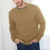 Stijlvolle mannen trui rekrijk comfortabele eenvoudige solide kleur gebreide top casual trui l220730