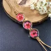 Charm Bracelets Dried Flower Bracelet For Women Fashion Woven Female Bangles Trendy Glass Ball Gypsophila Pendant JewelryCharm