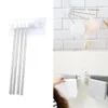 Porte-serviettes rotatif pour rideaux de douche, support de Rail de bain en acier antirouille, 4 barres pivotantes, pièces murales de salle de bains