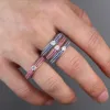 Pierścienie klastra mikro utwardzony czarny niebieski czerwony iskrzenie Bling CZ Wedding zaręczynowy pierścień zaplecze
