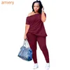 Fashion Women Loose Tracksuits 2022 Spring And Summer New Button One-line Collar Wrinkle Two Piece Pants Set S-4XL