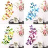 12Pcs Butterflies Wall Stickers Year Gift Home Decorations 3D Butterfly PVC Self Adhesive Wallpaper For Living Room Decals 220727