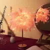 Nowość Artykuły Boże Narodzenie Prezent Wedding Decoration Nordic Feather Night Light Fairy Desktop Lampa Biały Różowy Dostępny