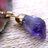 Natural Amethyst Pendant Necklace Crystal Cluster Rough Stone Jewelry Healing Crystal Wholesale